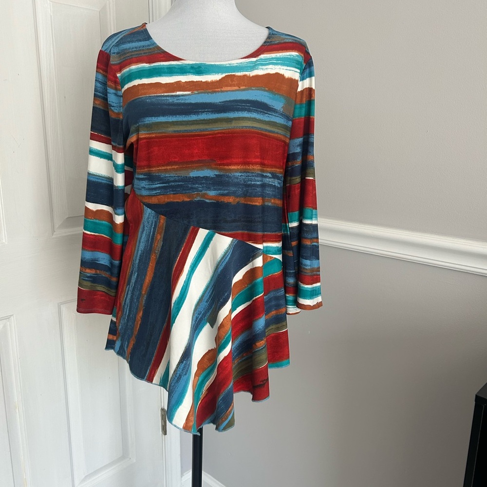 Melissa Paige Multicolor Striped Long Sleeve Top